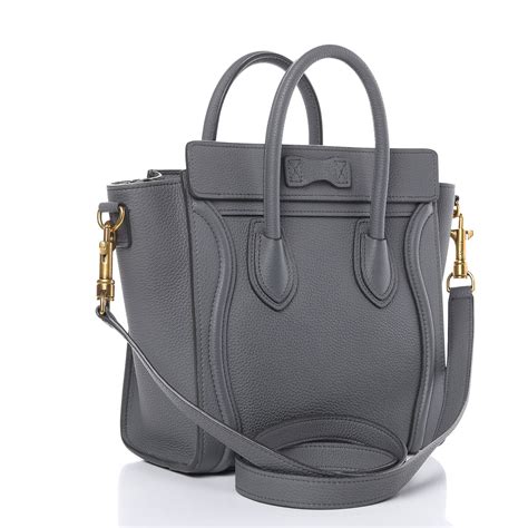 celine leather seude luggage bag|CELINE Drummed Calfskin Nano Luggage Kohl .